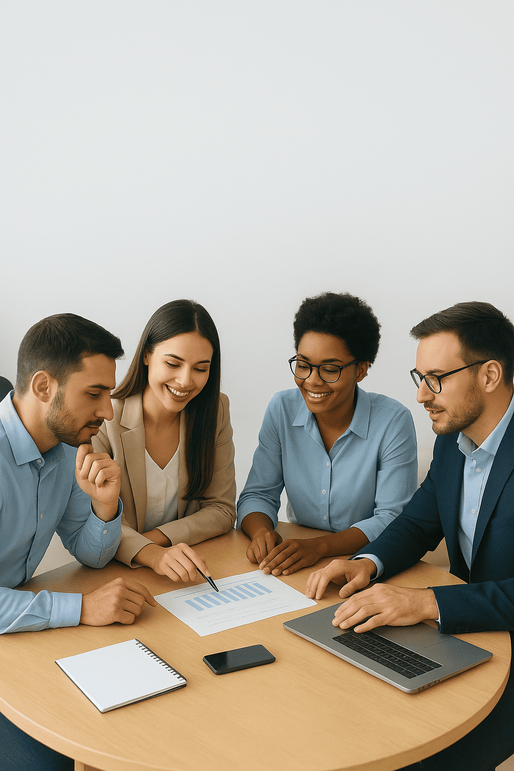 A team collaborating on a business strategy.